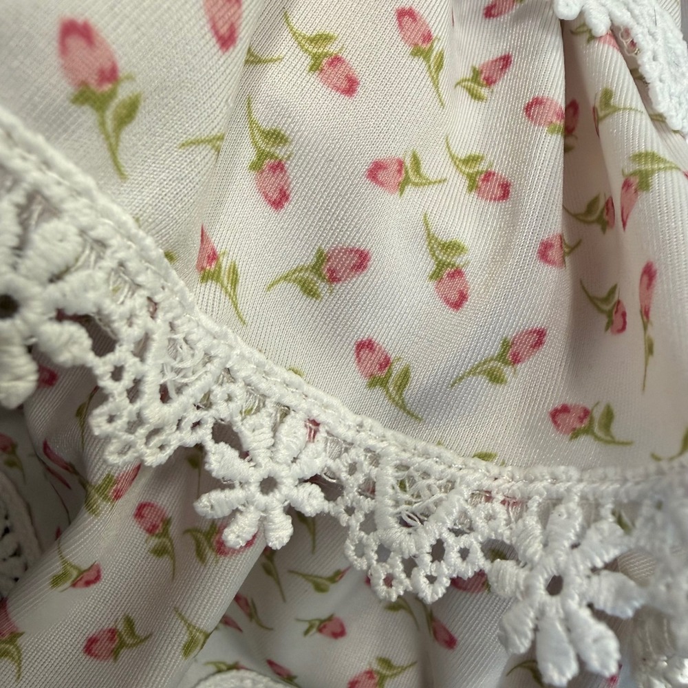 Bliss by LBCCo Girls Pink Floral Ruffle Lace Top Size 8 Cottagecore - Picture 3 of 8